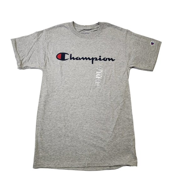 Champion‎ Men's Classic Jersey Script Logo T Shirt Brand New - Picture 1 of 4
